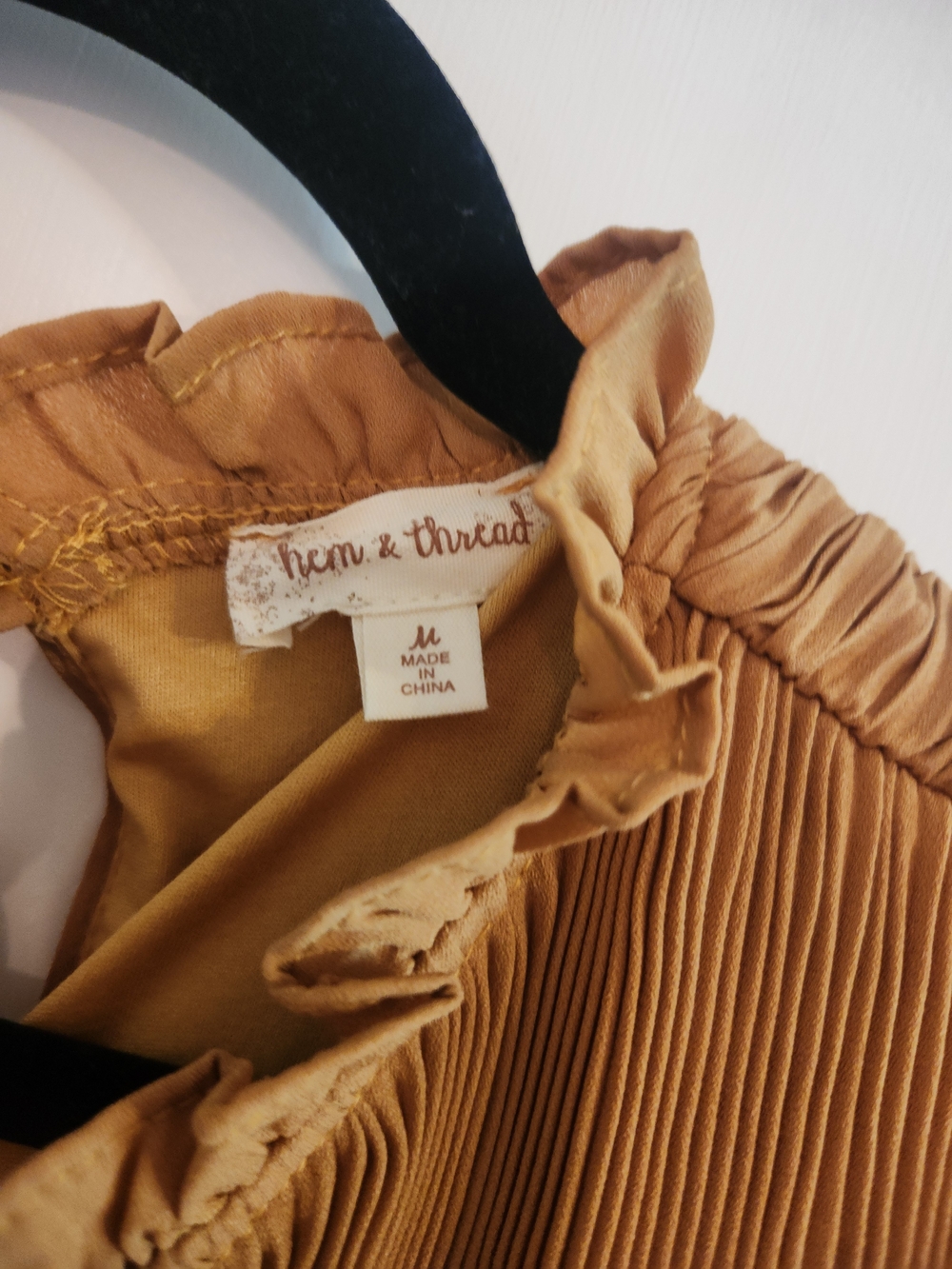 hem & thread Mustard Pleated Blouse